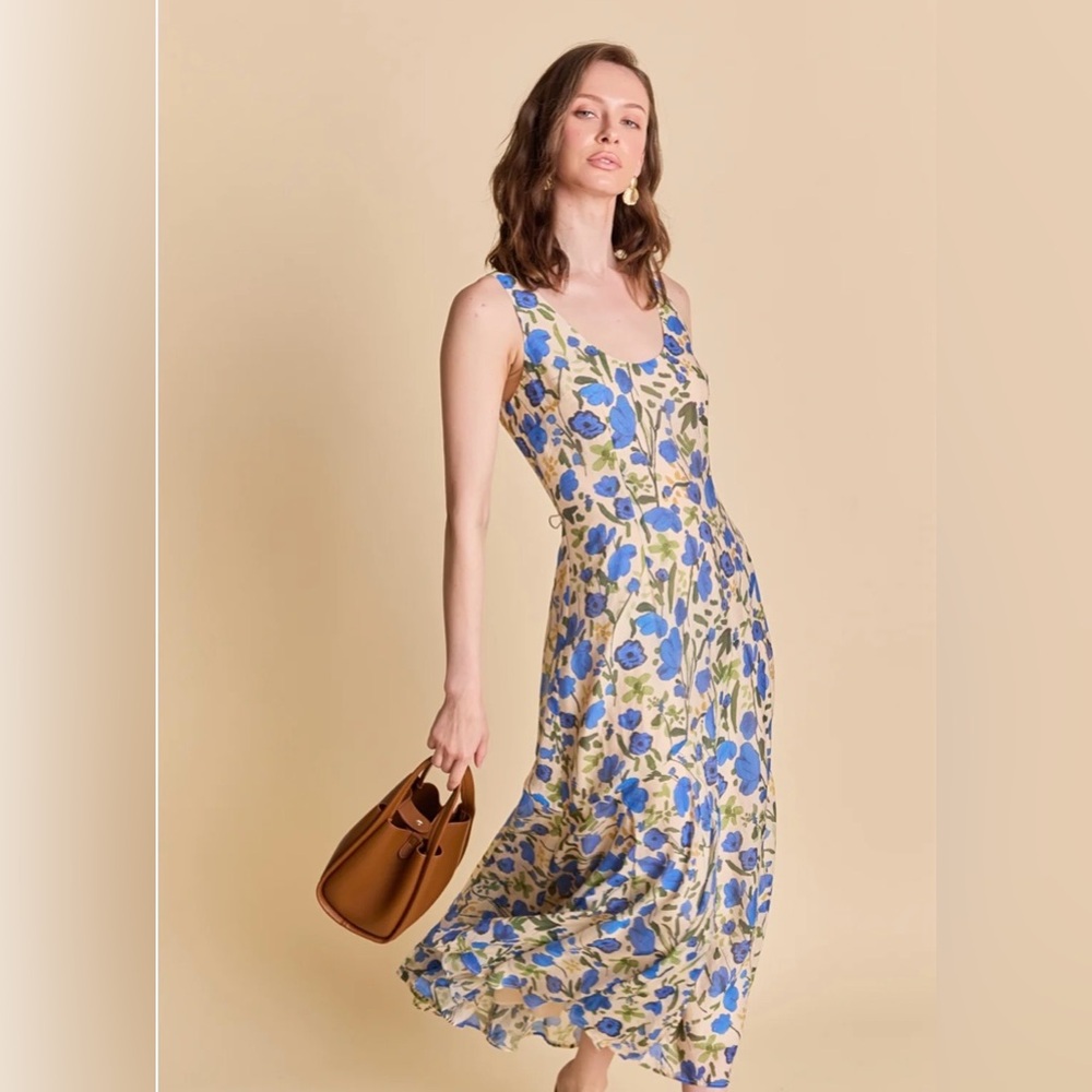 OBJECTRARE Floral Print Cotton Midi